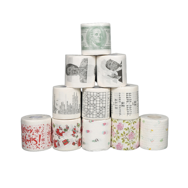 Nakakatawang Print 2 Ply 250 Sheets Toilet Paper Toilet Tissue Roll Para sa Paggamit ng Bahay o Restaurant Washing Room