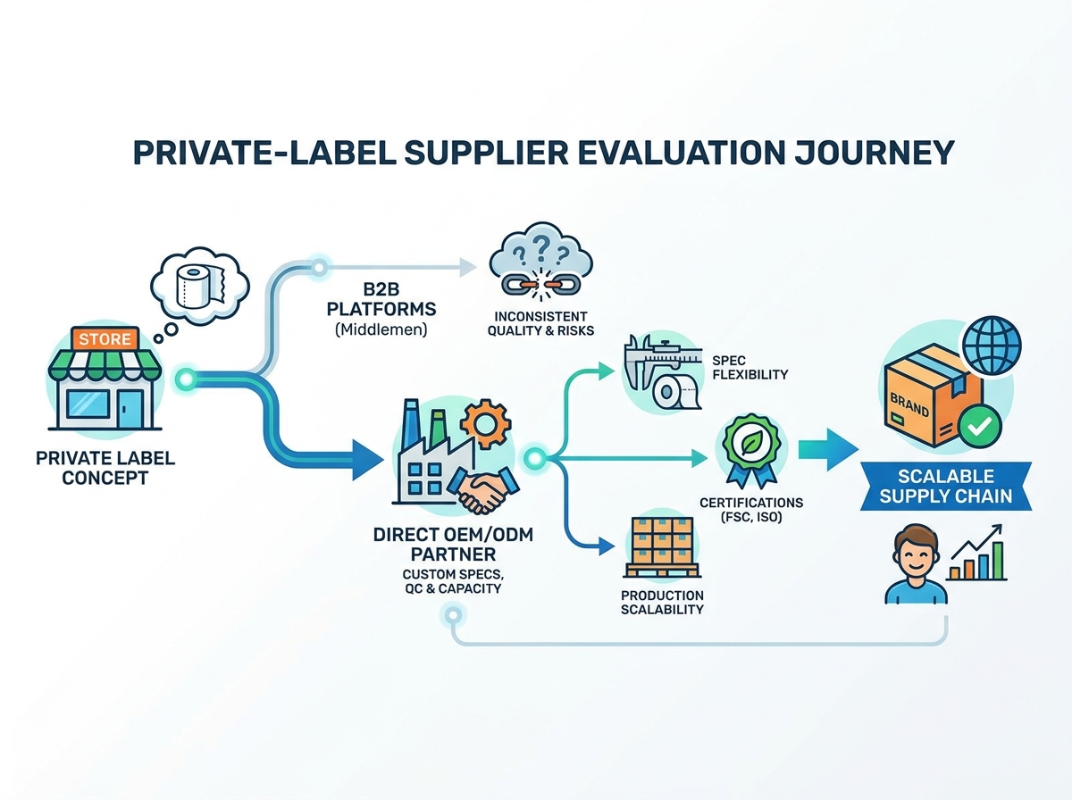 Pribadong label na pasilidad sa pagmamanupaktura ng toilet tissue